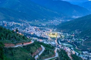 evening geography of thimphu bhutan